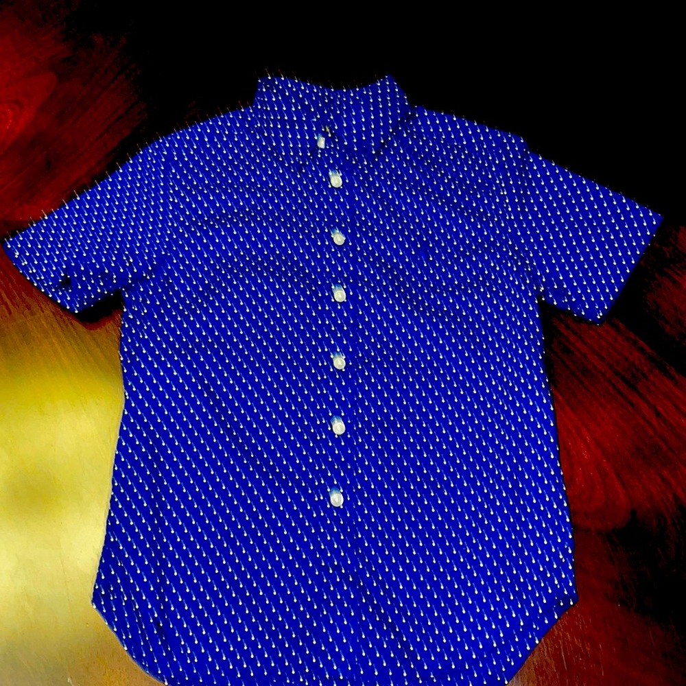 Ralph Lauren Polo Navy Polka Dot short sleeve button down